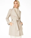 CALVIN KLEIN BELTED TOGGLE WRAP COAT