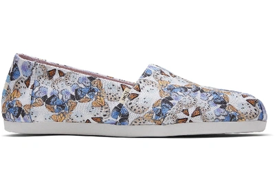 Toms Radial Butterfly Canvas Print Women's Classics Ft. Ortholite Slip-on Shoes In Multi