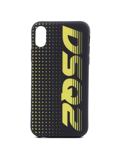 Dsquared2 Cover I-phone X In Black Yellow