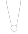 MONICA VINADER SILVER RIVA DIAMOND CIRCLE PENDANT NECKLACE,5057865890739