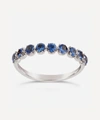 Dinny Hall White Gold Elyhara Blue Sapphire Half Eternity Ring In White Gold