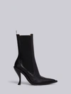 Thom Browne Black Brogued Wing Tip Chelsea Boots In Black