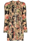 ZIMMERMANN ZIMMERMANN FLORAL PRINT LACE-UP DRESS - 黑色