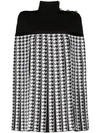 BALMAIN HOUNDSTOOTH PLEATED CAPE COAT