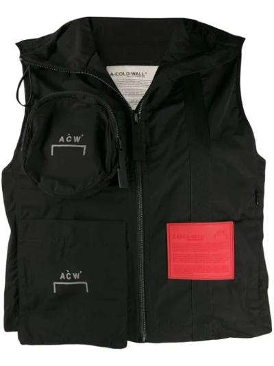 A-cold-wall* Cropped Zipped Gilet - 黑色 In Black