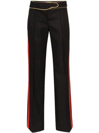 Rabanne Contrast-stripe Tailored Trousers In Black