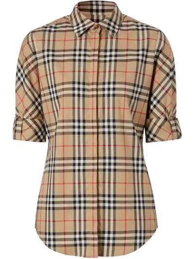 Burberry Vintage Check Shirt In Brown