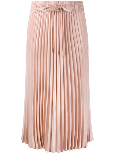 Valentino Pleated Midi Skirt In 粉色