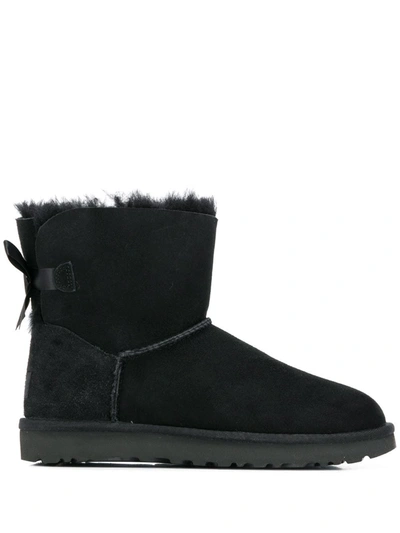 Ugg Black Mini Bailey Bow Ankle Boots