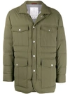 Brunello Cucinelli Padded Shell Cargo Jacket In Green