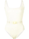 OFF-WHITE OFF-WHITE BELTED SWIMSUIT - 黄色