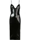Alex Perry Hunter Vinyl Midi Dress In Black