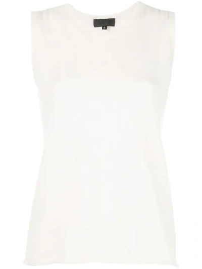 Nili Lotan Sleeveless Waistcoat Top In White