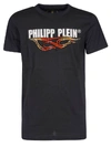 PHILIPP PLEIN LOGO FIRE PRINT T-SHIRT,MTK3662 PJY002N 02