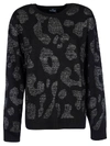 Marcelo Burlon County Of Milan Leopard Print Sweater In Dark Grey/black