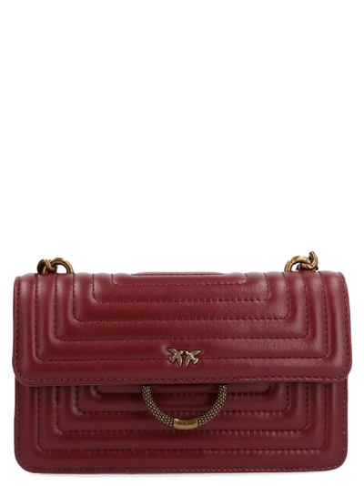 Pinko New Mini Love Quilting Bag In Red