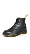 Dr. Martens' 1460 Waterproof 8 Eye Boots In Black Felix Rub Off