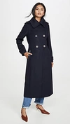 Mackage Elodie-r Double Breasted Wool Blend Coat In Navy