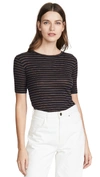 VINCE MICRO DOUBLE STRIPED TEE
