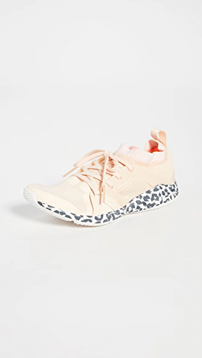 Adidas By Stella Mccartney Crazytrain Pro Lace-up Neoprene Running Trainers In Soft Apricot