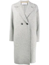 Harris Wharf London Double-breasted Fitted Coat In Grey