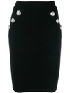 BALMAIN RIBBED KNIT FITTED SKIRT