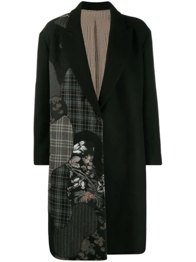 Antonio Marras Asymmetric Print Midi Coat - 黑色 In 999 Black Multi