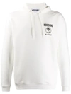Moschino Double Question Mark Logo-print Hoodie In White