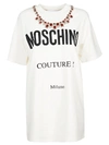 MOSCHINO LOGO PRINT EMBELLISHED T-SHIRT DRESS,11043412