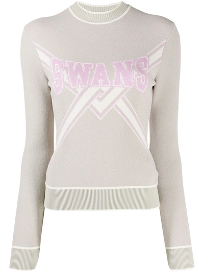 Off-white Swans Knitted Sweater In Beige