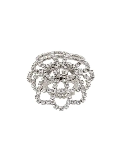 Gucci Crystal-lace Gg Ring In Silver