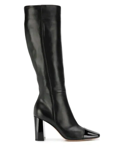 Gianvito Rossi Patent Toe Leather Boots In Black