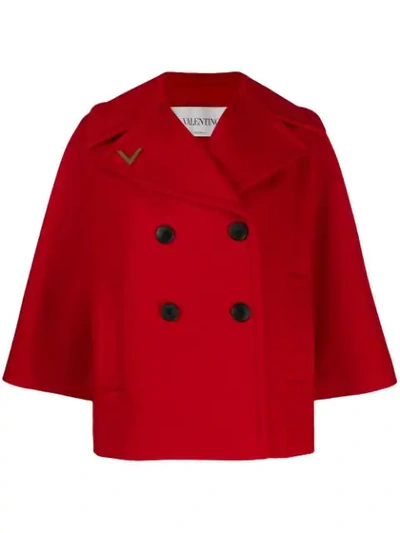 Valentino Boxy-fit Double-breasted Jacket In Red