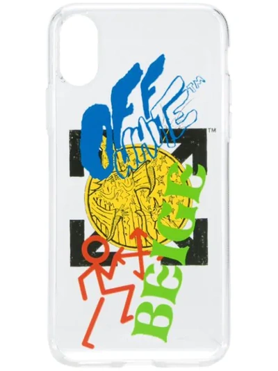 Off-white Iphone Xr Multi-logo Print Case In White