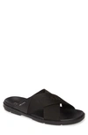 Prada Spazzolato Slide Sandal In Nero