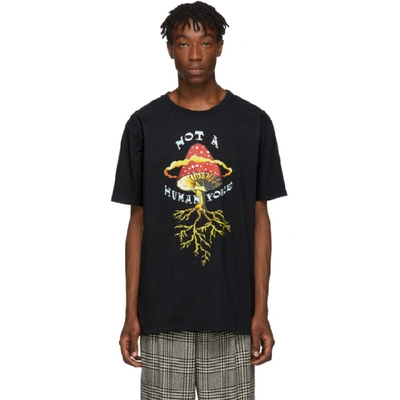 Gucci Mushroom-print Cotton-jersey T-shirt In Black