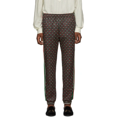 Gucci Tapered Webbing-trimmed Logo-print Tech-jersey Track Pants In Multi