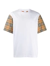 BURBERRY CHECKED SLEEVES T-SHIRT,14208266
