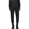 RICK OWENS DRKSHDW RICK OWENS DRKSHDW BLACK WAXED CROPPED COLLAPSE JEANS