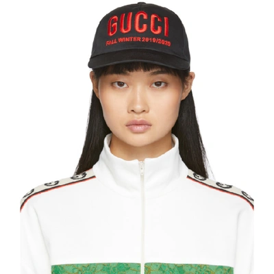 Gucci Embroidered Logo Baseball Cap In Black