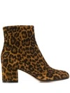 GIANVITO ROSSI LEOPARD ANKLE BOOTS