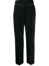Msgm Rhinestone Embellished Tapered Trousers In Black