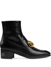 GUCCI HORSEBIT CHAIN LOAFER BOOTS