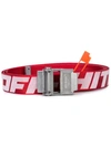 OFF-WHITE OFF-WHITE INDUSTRIAL LOGO PRINT BELT - RED