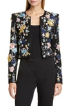 ZUHAIR MURAD FLORAL EMBELLISHED CROP JACKET,JKR19001-EMGA001