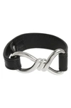 ALLSAINTS TWIST LEATHER BRACELET,220885SLV961