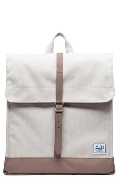 Herschel Supply Co City Mid Volume Backpack - Beige In Overcast Crosshatch/ Pine Bark