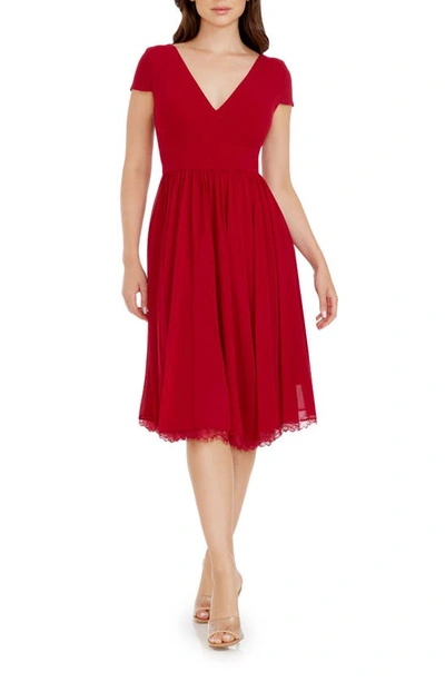 Dress The Population Corey Dress In Garnet