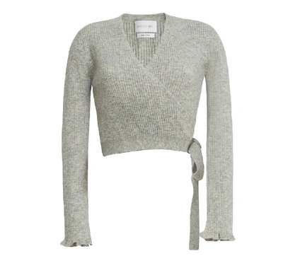 Eleven Six Lisa Wrap Sweater In Pale Grey
