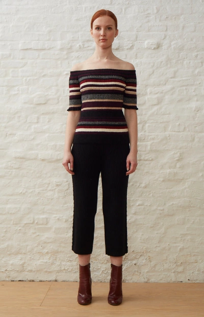 Eleven Six Maia Sweater In Multi Color Stripe Combo